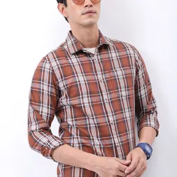 HIGHLANDER Slim Fit Tartan Checked Casual Shirt-image-99