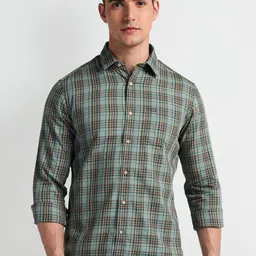 Arrow Sport Slim Fit Tartan Checks Twill Weave Cotton Casual Shirt-image-84