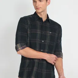 Arrow Sport Slim Fit Tartan Checked Corduroy Pure Cotton Casual Shirt-image-70