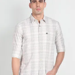 Arrow Sport Spread Collar Slim Fit Tartan Checks Opaque Cotton Casual Shirt-picture-15