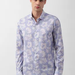 SIMON CARTER LONDON Slim Fit Floral Printed Spread Collar Cotton Casual Shirt-image-47