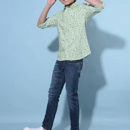 Crimsoune Club Boys Classic Slim Fit Floral Printed Casual Shirt-picture-29