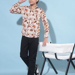 Crimsoune Club Boys Classic Slim Fit Floral Printed Casual Shirt-picture-53