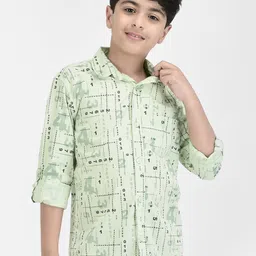 Crimsoune Club Boys Printed Standard Slim Fit Opaque Casual Shirt-picture-33