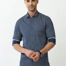 Classic Polo Standard Slim Fit Geometric Printed Cotton Casual Shirt-picture-38