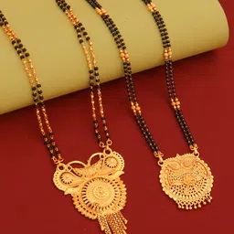 Ramdev Art Fashion Jwellery Set Of 2 Gold-Plated Beaded Mangalsutra-picture-11