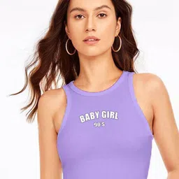 TABADTOD Typography Print Crop Fitted Top-picture-22