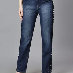 FASHIONFIBRE Women Straight Fit High-Rise Heavy Fade Stretchable Jeans-picture-40