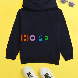 NUSYL Unisex Kids Navy Blue Printed Hooded Sweatshirt-image-67