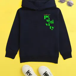 NUSYL Unisex Kids Navy Blue Printed Hooded Sweatshirt-image-81