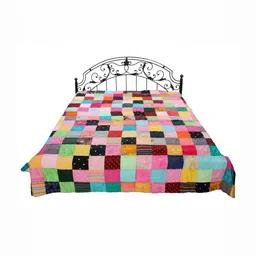 Exotic India Red & Green Floral AC Room Double Bed Reversible Bedding Quilt-picture-17