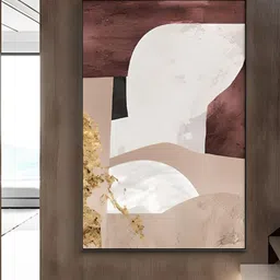 THE HANDMADE FLAIR Crystal Porcelain Pink & Brown Geomorphic Nordic Painting Wall Art-picture-20