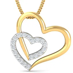 KUBERBOX Beth 18KT Gold Diamond-Studded Heart Pendant-1.4 g-picture-41