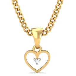 KUBERBOX Zest Heart 18KT Gold Diamond-Studded Pendant -0.52 gm-picture-17