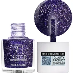 FORFOR 4-Pcs Glitter Long Lasting Nail Polish - 5ml Each-Light Pink-Yellow-Dark Green-Blue-image-67