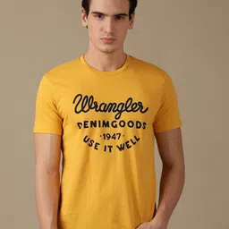 Wrangler Typography Printed Round Neck Short Sleeves Cotton T-shirt-picture-37