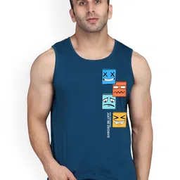 SLOWLORIS Printed Antimicrobial Bio-Wash Super Combed Cotton Gym Vest-picture-11