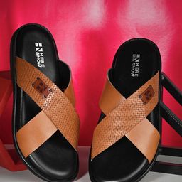 HERE&NOW Men Textured Open Toe Comfort Sandals-picture-28