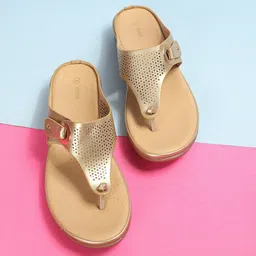 max Textured Open Toe T-Strap Flats-picture-5