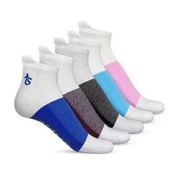 TalkingSox Unisex Pack Of 5 Colourblocked Soft Ankle-Length Socks-picture-38