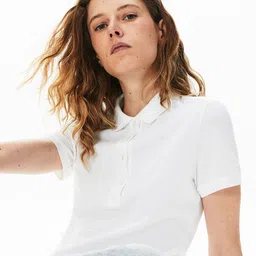 Lacoste Women Polo Collar Slim Fit Cotton T-shirt image 1