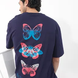 RARE RABBIT Men Meta Oversized Printed T-Shirt image 1