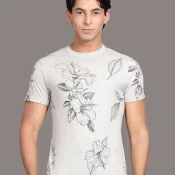 Steenbok Floral Printed Cotton Slim Fit T-shirt-picture-25