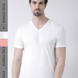 Friskers Pack Of 2 V-Neck Cotton Slim Fit T-shirt-picture-24