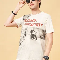 SF JEANS by Pantaloons Round Neck Typography Printed Cotton Slim Fit T-shirt-picture-35