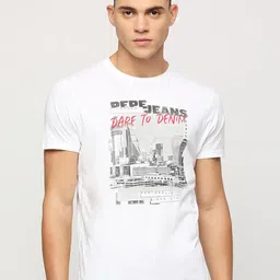 Pepe Jeans Graphic Graphic Printed Cotton Slim Fit T-shirt-picture-18