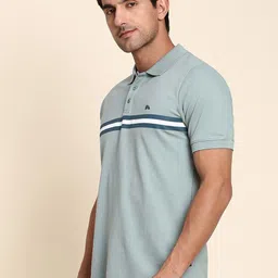 Dennis Lingo Striped Polo Collar Regular Fit Pure Cotton T-shirt-picture-15