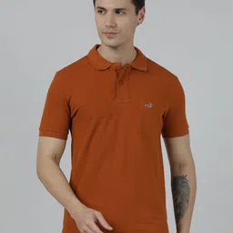 Crocodile Men Solid Polo Collar Cotton T-shirt-picture-33