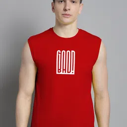 Friskers Typography Printed Sleeveless Bio Wash Pure Cotton Slim Fit T-shirt-picture-11