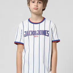 Jack & Jones Junior Boys Striped Slim Fit Pure Cotton T-Shirt-picture-45
