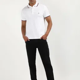 Tommy Hilfiger Men Solid Polo Collar Organic Cotton Slim Fit T-shirt-picture-13