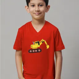Friskers Boys Printed V-Neck Pure Cotton Slim Fit T-shirt-picture-45