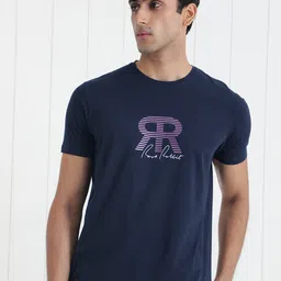 RARE RABBIT Men Neary Typography Printed Round Neck Cotton Slim Fit T-Shirt-picture-54