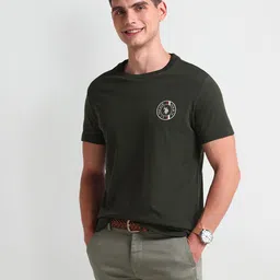 U.S. Polo Assn. Denim Co. Men Solid Round Neck Slim Fit T-shirt image 1