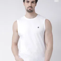Friskers Pack Of 2 Round Neck Sleeveless Pure Cotton Slim Fit T-shirt image 1
