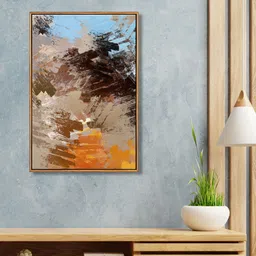 999Store Orange & Blue Abstract Wall Art image 1