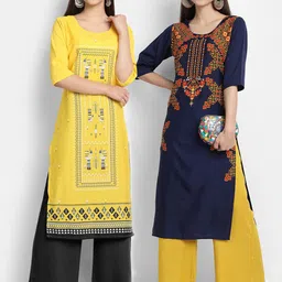 7threads KALINI Women Multicoloured Ethnic Motifs Crepe Kurta-picture-19