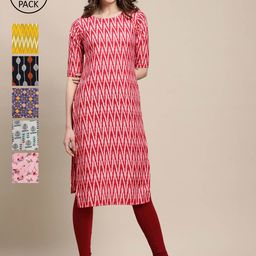 7threads KALINI 6 Women Multicoloured Geometric Printed Crepe Kurta-picture-29