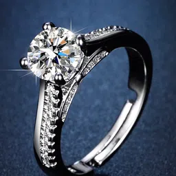 Jewels Galaxy Silver-Plated AD Stone & Crystal-Studded Adjustable Finger Ring-picture-27