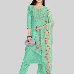 TAVAS Floral Embroidered Unstitched Dress Material-image-23