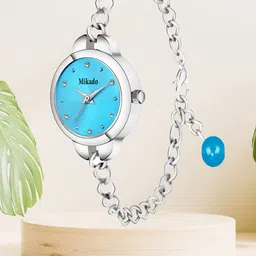 Mikado Women Blue Dial & Silver Toned Stainless Steel Bracelet Style Straps Analogue Watch-picture-33