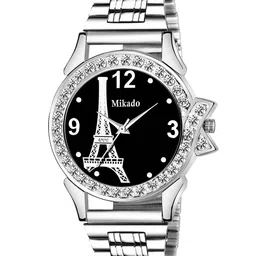Mikado Women Black Dial & Stainless Steel Analogue Watch-Black Paris Love-Multi-Color-image-18