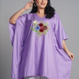 LetsDressUp Floral Printed V-Neck Kaftan Straight Kurti-picture-32