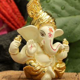CraftVatika Gold Plated Ceramic Ganesha Idol Showpiece-picture-29