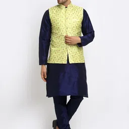 KRAFT INDIA Men Kurta and Churidar with Embroidered Nehru jacket-picture-31