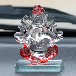 ecraftindia Lord Ganesha Red Crystal Idol image 1